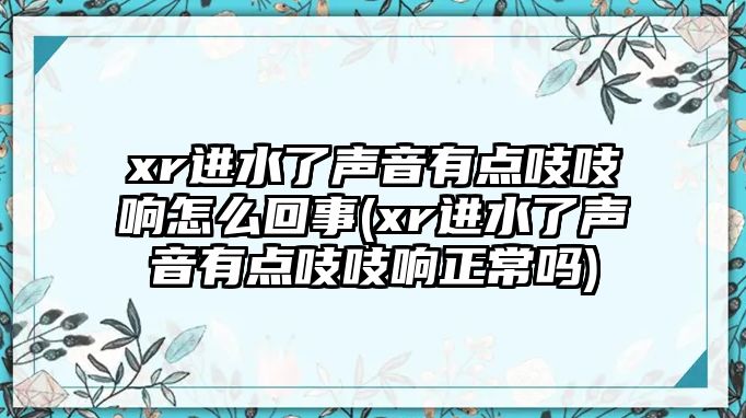 xr進(jìn)水了聲音有點(diǎn)吱吱響怎么回事(xr進(jìn)水了聲音有點(diǎn)吱吱響正常嗎)