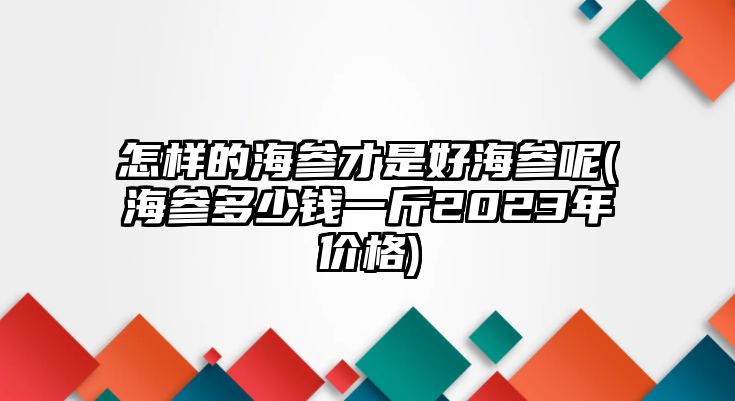 怎樣的海參才是好海參呢(海參多少錢一斤2023年價格)