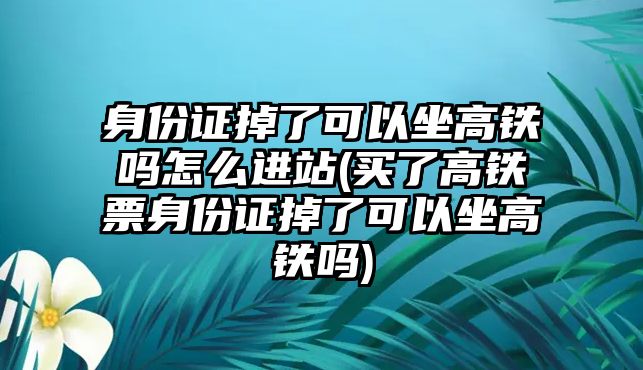 身份證掉了可以坐高鐵嗎怎么進(jìn)站(買了高鐵票身份證掉了可以坐高鐵嗎)