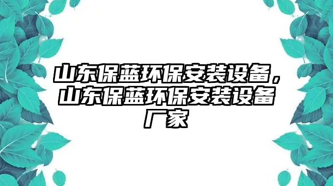 山東保藍(lán)環(huán)保安裝設(shè)備，山東保藍(lán)環(huán)保安裝設(shè)備廠家