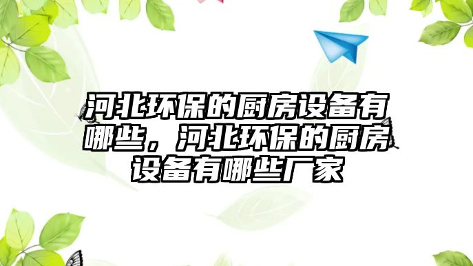 河北環(huán)保的廚房設(shè)備有哪些，河北環(huán)保的廚房設(shè)備有哪些廠家