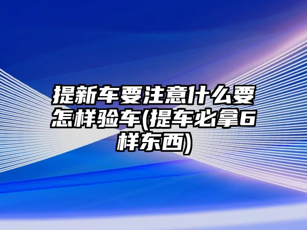 提新車要注意什么要怎樣驗(yàn)車(提車必拿6樣?xùn)|西)