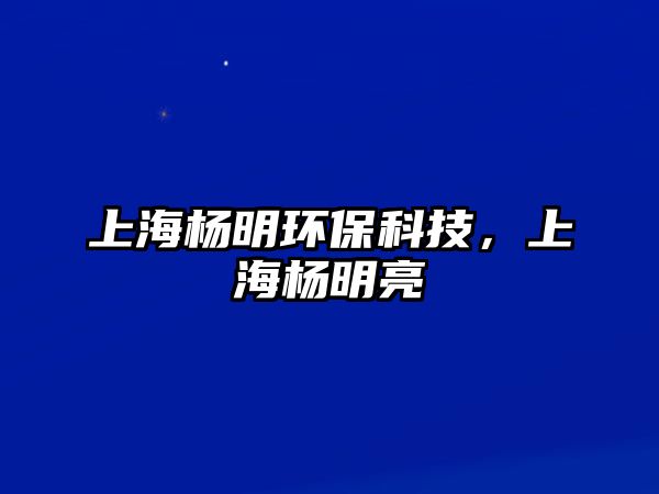 上海楊明環(huán)?？萍?，上海楊明亮