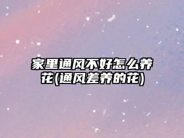 家里通風不好怎么養(yǎng)花(通風差養(yǎng)的花)