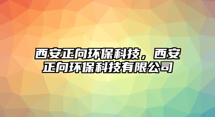 西安正向環(huán)?？萍?，西安正向環(huán)保科技有限公司