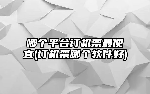 哪個(gè)平臺訂機(jī)票最便宜(訂機(jī)票哪個(gè)軟件好)