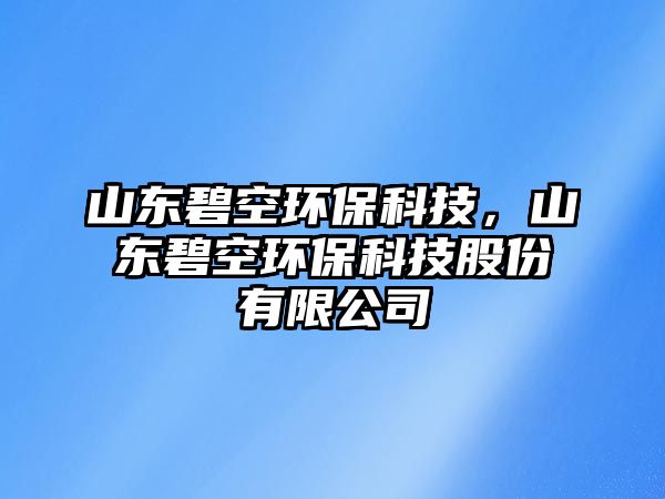 山東碧空環(huán)?？萍?，山東碧空環(huán)?？萍脊煞萦邢薰? class=