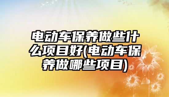 電動車保養(yǎng)做些什么項目好(電動車保養(yǎng)做哪些項目)