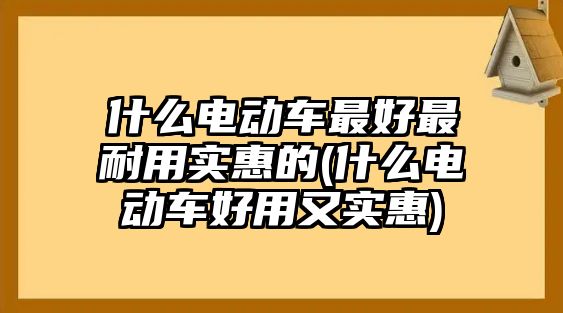 什么電動(dòng)車最好最耐用實(shí)惠的(什么電動(dòng)車好用又實(shí)惠)