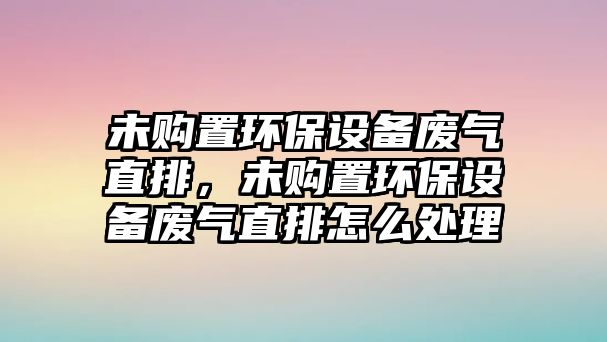 未購置環(huán)保設(shè)備廢氣直排，未購置環(huán)保設(shè)備廢氣直排怎么處理