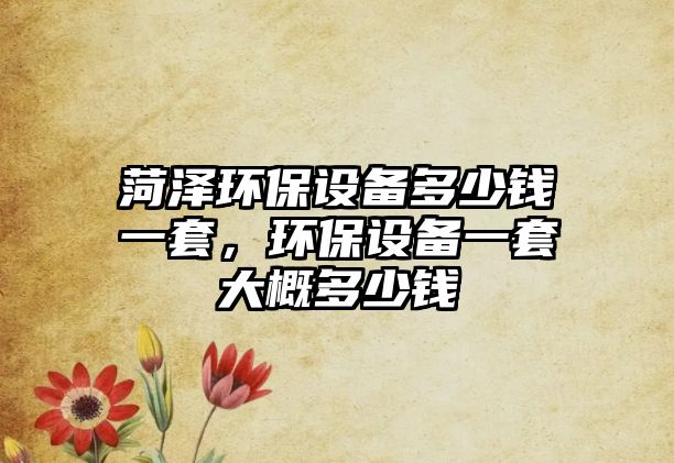 菏澤環(huán)保設(shè)備多少錢一套，環(huán)保設(shè)備一套大概多少錢