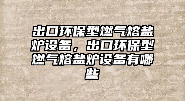 出口環(huán)保型燃氣熔鹽爐設備，出口環(huán)保型燃氣熔鹽爐設備有哪些