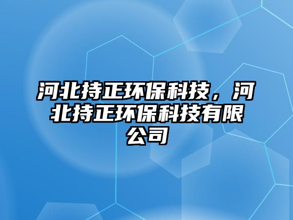 河北持正環(huán)保科技，河北持正環(huán)?？萍加邢薰?/> 
									</a>
									<h4 class=