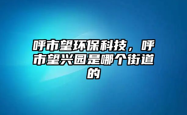 呼市望環(huán)?？萍迹羰型d園是哪個(gè)街道的