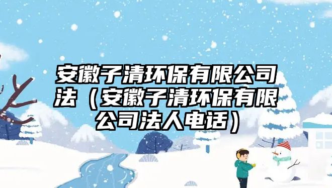 安徽子清環(huán)保有限公司法（安徽子清環(huán)保有限公司法人電話）