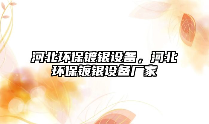 河北環(huán)保鍍銀設備，河北環(huán)保鍍銀設備廠家